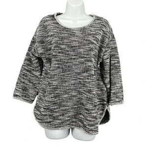 Max Studio Black‎ White Pullover Sweater Top MEDIUM Polyester Blend
